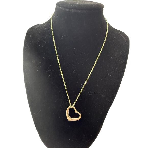 Tiffany & Co Elsa Peretti Open Heart 925 Sterling Silver*Velvet Box*Necklace - Picture 1 of 6